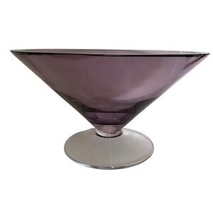 Crate&Barrel Purple Crystal Glass Footed Candy Dish Home Decor Accent NW…